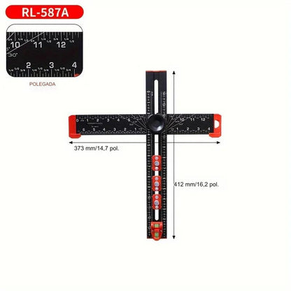 Pro Black Aluminum Square Ruler