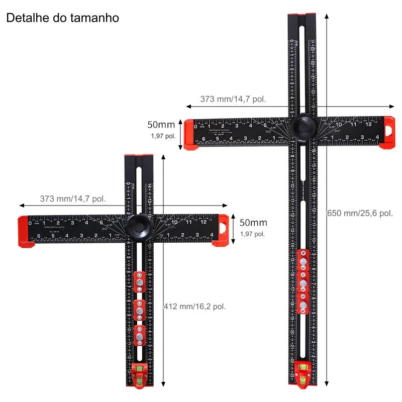 Pro Black Aluminum Square Ruler