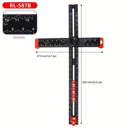 Pro Black Aluminum Square Ruler