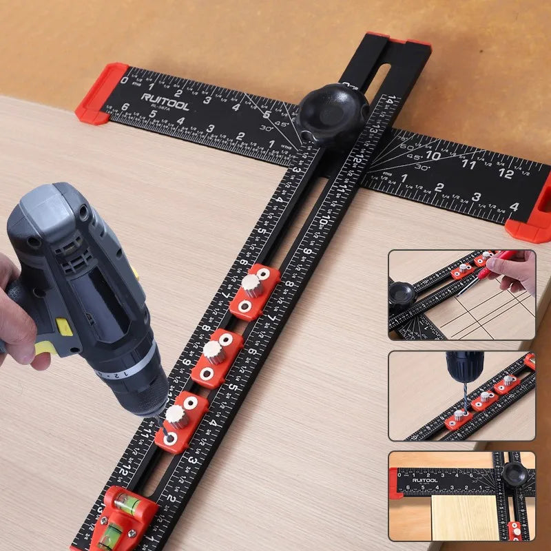 Pro Black Aluminum Square Ruler