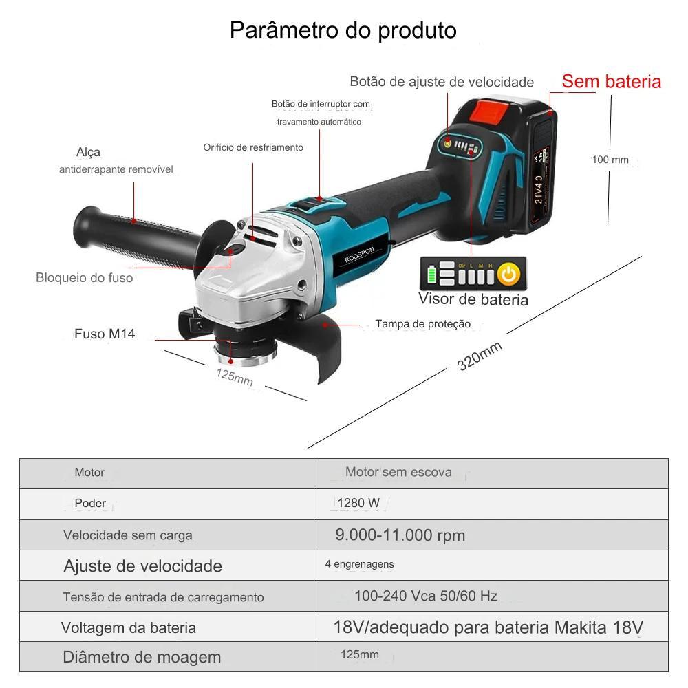 Cordless Electric Angle Grinder