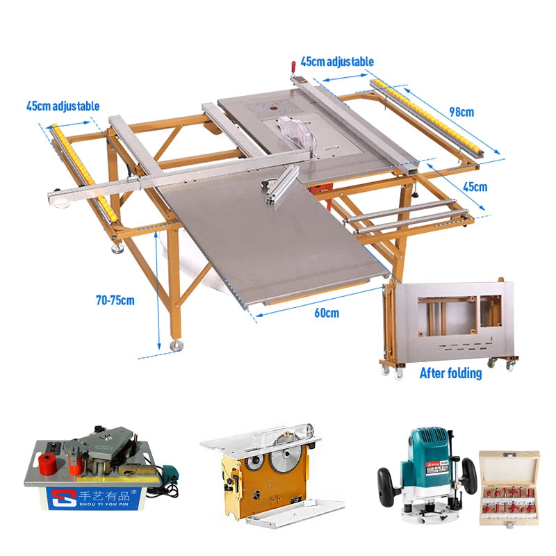 Multifunctional Portable Woodworking Table Saw - Precision and Versatility