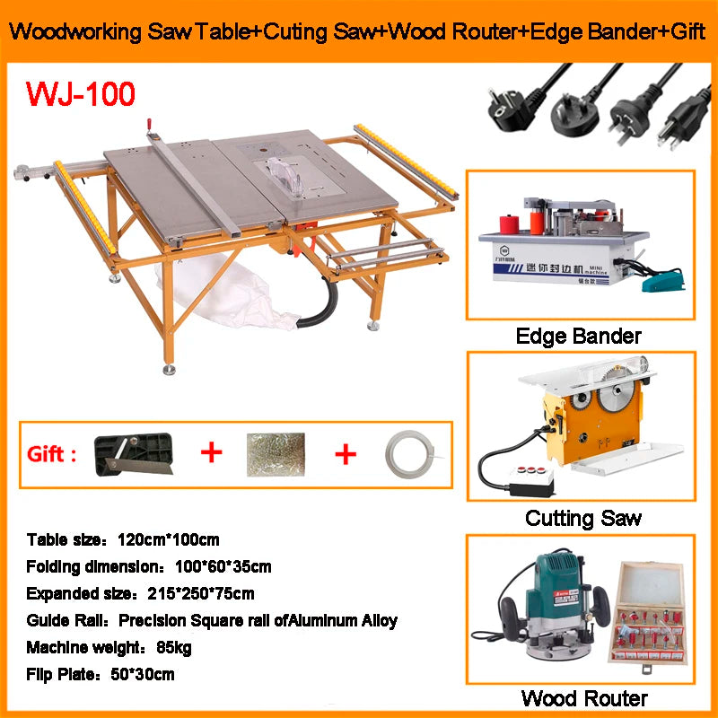 Multifunctional Portable Woodworking Table Saw - Precision and Versatility