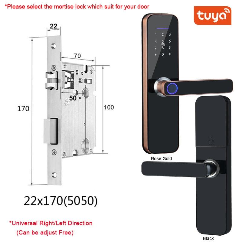 Fechadura eletrônico wifi com impressão digital biométrica/cartão inteligente/senha/chave de desbloqueio/usb carga de emergência - JoinerStore