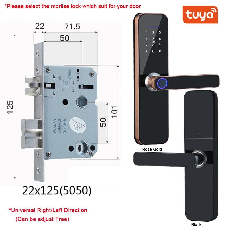 Fechadura eletrônico wifi com impressão digital biométrica/cartão inteligente/senha/chave de desbloqueio/usb carga de emergência - JoinerStore