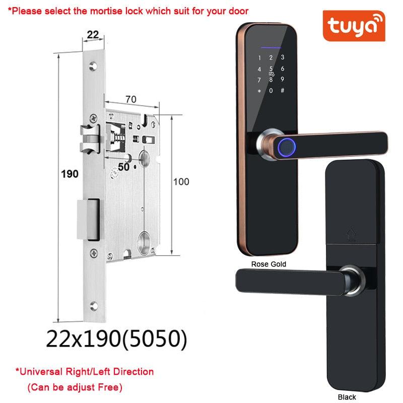 Fechadura eletrônico wifi com impressão digital biométrica/cartão inteligente/senha/chave de desbloqueio/usb carga de emergência - JoinerStore