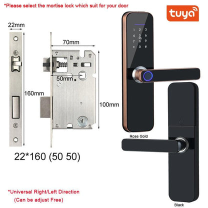 Fechadura eletrônico wifi com impressão digital biométrica/cartão inteligente/senha/chave de desbloqueio/usb carga de emergência - JoinerStore