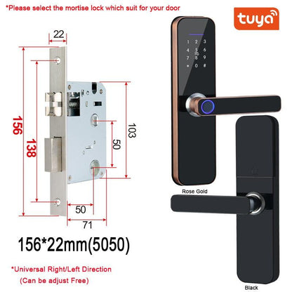 Fechadura eletrônico wifi com impressão digital biométrica/cartão inteligente/senha/chave de desbloqueio/usb carga de emergência - JoinerStore