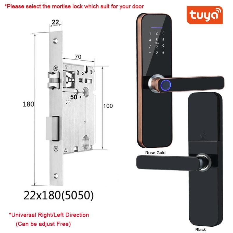 Fechadura eletrônico wifi com impressão digital biométrica/cartão inteligente/senha/chave de desbloqueio/usb carga de emergência - JoinerStore