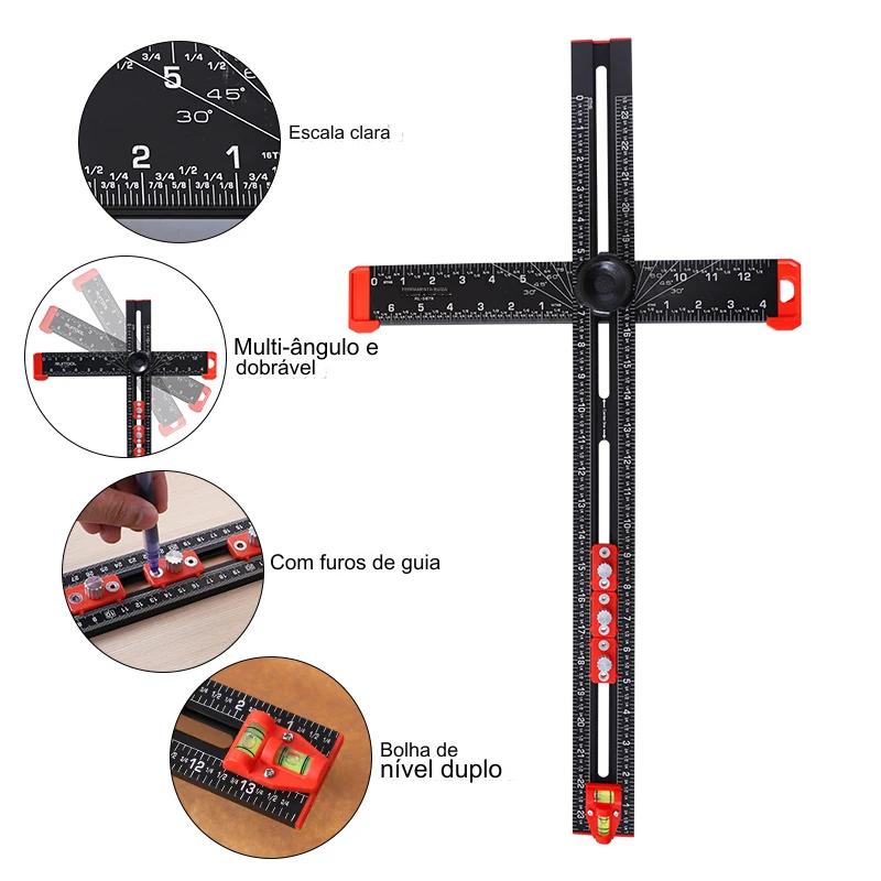 Pro Black Aluminum Square Ruler