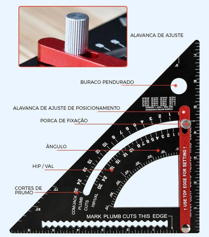 Triângulo régua multi ângulo - JoinerStore